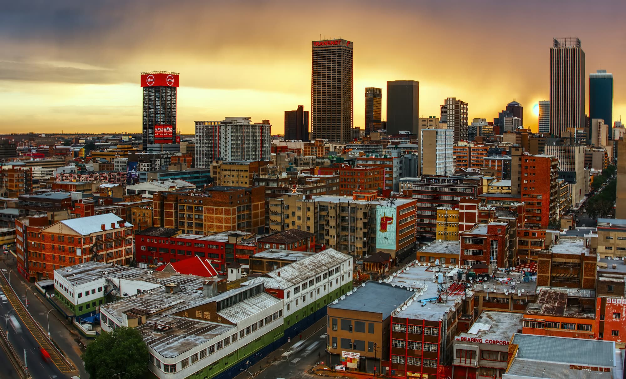 Johannesburg skyline at dusk